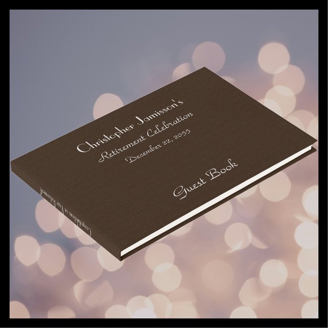 Visitas Fiesta de Jubilación Rótulo en libro Faux Textured (Subido por el creador)