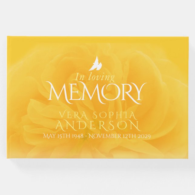 Visitas Funeral en la memoria amorosa rosa libro de invita (Anverso)