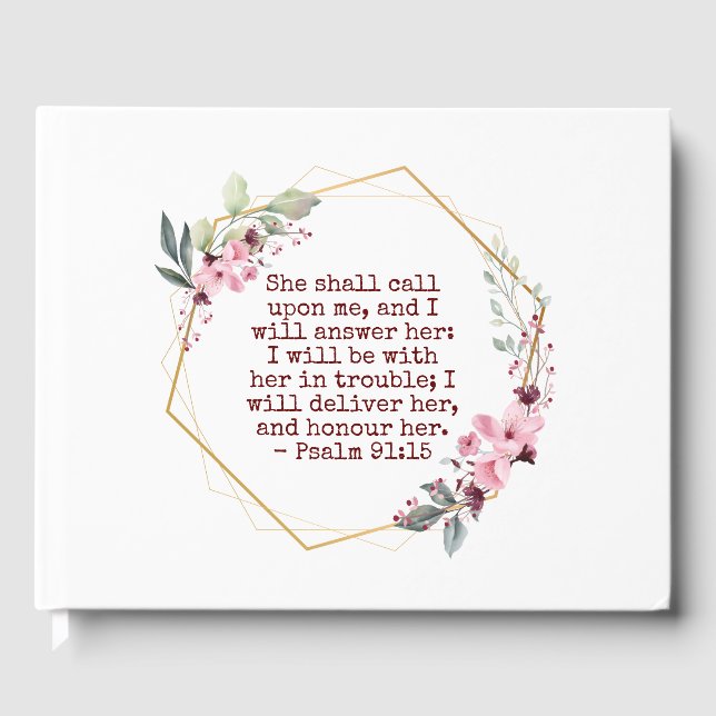 Visitas Hermosas flores Salmo 91 Libro de cumpleaños (Anverso)