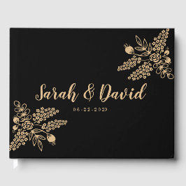 Visitas Hermoso libro de Bodas de Relieve metalizado dorad