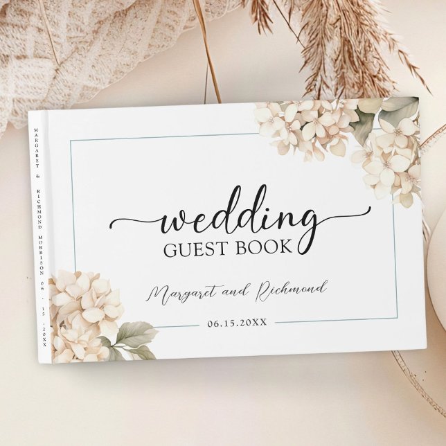 Visitas Hydrangea Elegante libro de Bodas florales blancos (Subido por el creador)