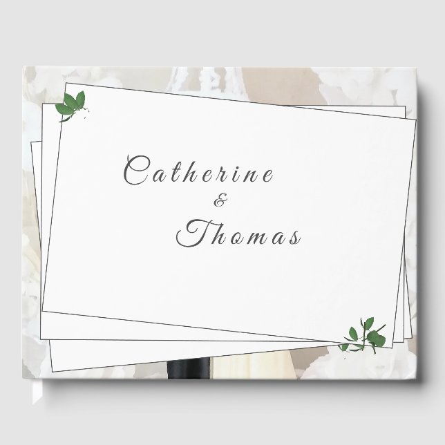 Visitas Lace blanco y Rosa deja libro de huéspedes (Anverso)