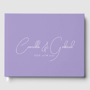 Visitas Leyenda blanca Nombres Boda Lavender Libro de invi