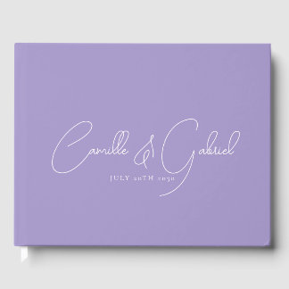 Visitas Leyenda blanca Nombres Boda Lavender Libro de invi