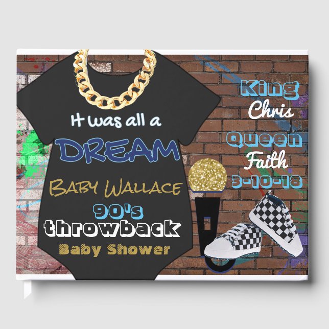 Visitas Libro De Baby Shower De Hip Hop BOY 90 (Anverso)