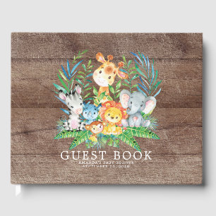 Visitas Libro de Baby Shower Neutrari Safari Jungle