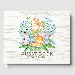Visitas Libro de Baby Shower Neutrari Safari Jungle