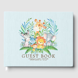 Visitas Libro de Baby Shower Neutrari Safari Jungle Boys