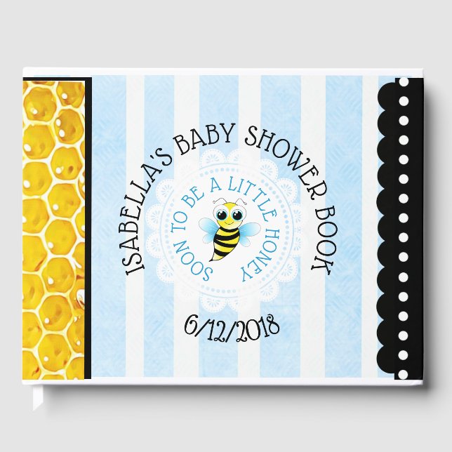 Visitas Libro de Baby Shower Personalizado Honeybee Bumble (Anverso)