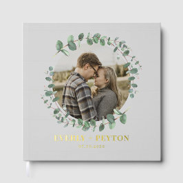 Visitas Libro de Boda de Relieve metalizado de vegetación 