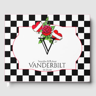 Visitas Libro de Boda de Rockabilly Hearts Rosa
