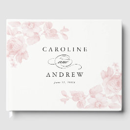 Visitas Libro de boda de rosa de jardín de época