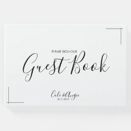 Visitas Libro de Boda minimalista con fronteras cruzadas