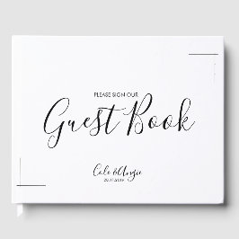 Visitas Libro de Boda minimalista con fronteras cruzadas