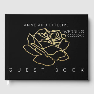 Visitas libro de boda negro para un evento memorable