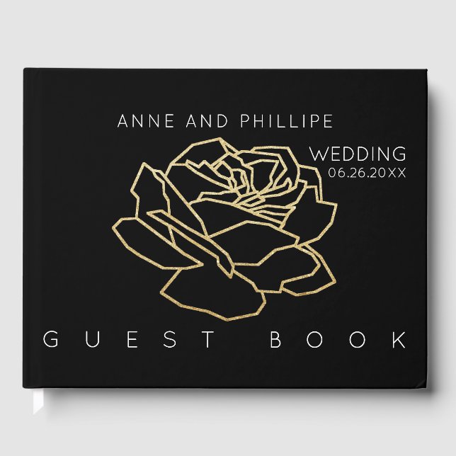 Visitas libro de boda negro para un evento memorable (Anverso)