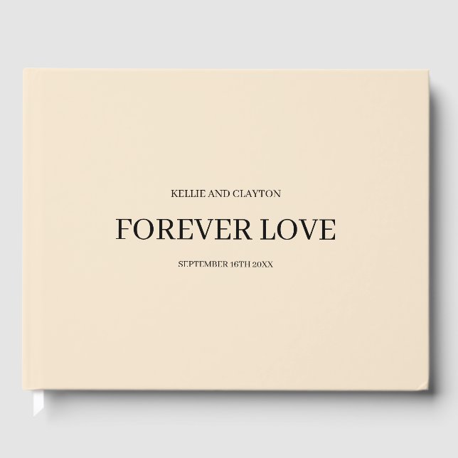 Visitas Libro de Boda simple de champagne (Anverso)