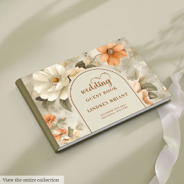 Visitas Libro de Bodas Boho con Terracota Marfil y Salvia 