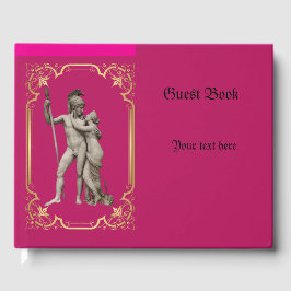 Visitas libro de bodas clásico rosa y oro