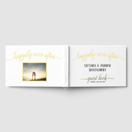 Visitas Libro de Bodas con Fotografía y Texto en Oro 'Por 