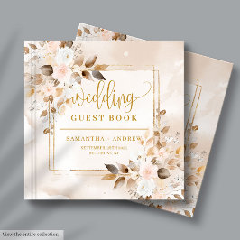 Visitas Libro de Bodas de Bouquet en Otoño y Rosa Pálido