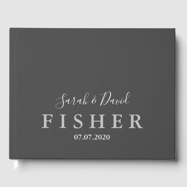 Visitas Libro de Bodas de elegancia simple (Anverso)