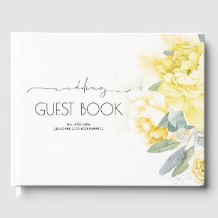 Visitas Libro de Bodas de flores amarillas y vegetación