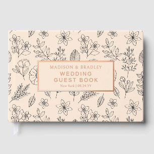 Visitas Libro de Bodas de flores botánicas de Relieve meta