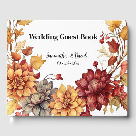 Visitas Libro de Bodas de flores y calabazas de otoño