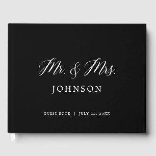 Visitas Libro de Bodas de fotografía elegante en blanco y 