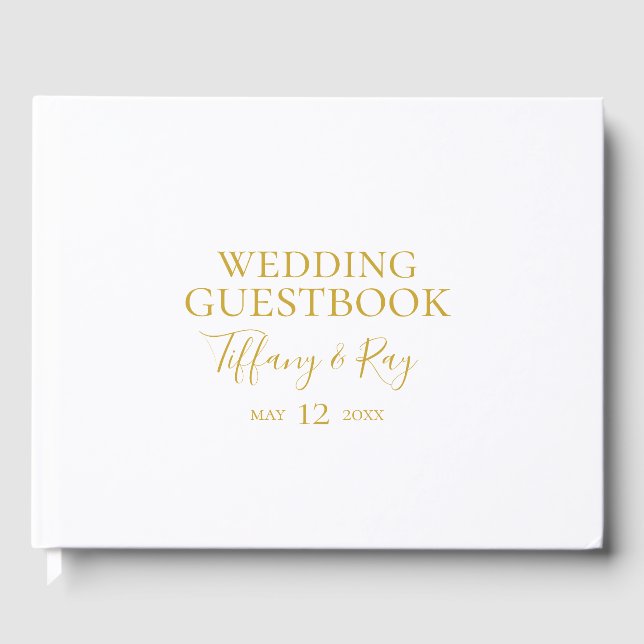 Visitas Libro de Bodas de oro simple y elegante (Anverso)