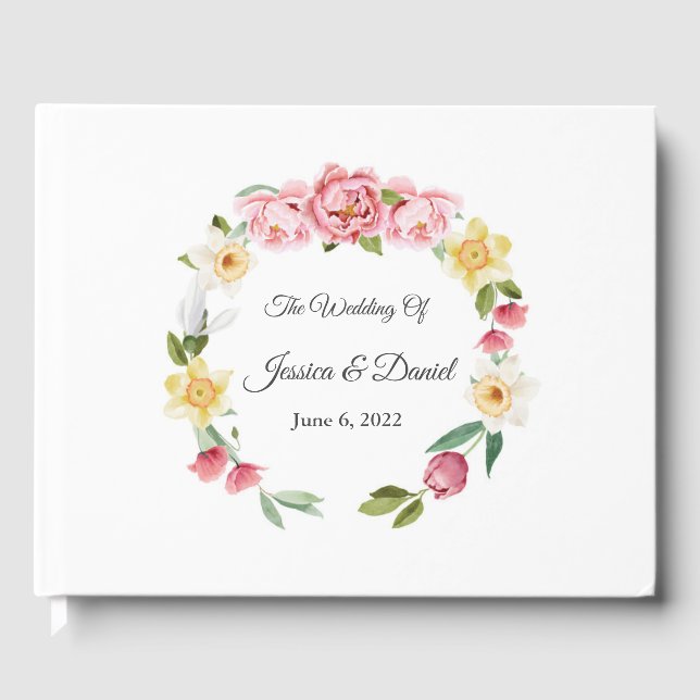 Visitas Libro de Bodas Florales (Anverso)