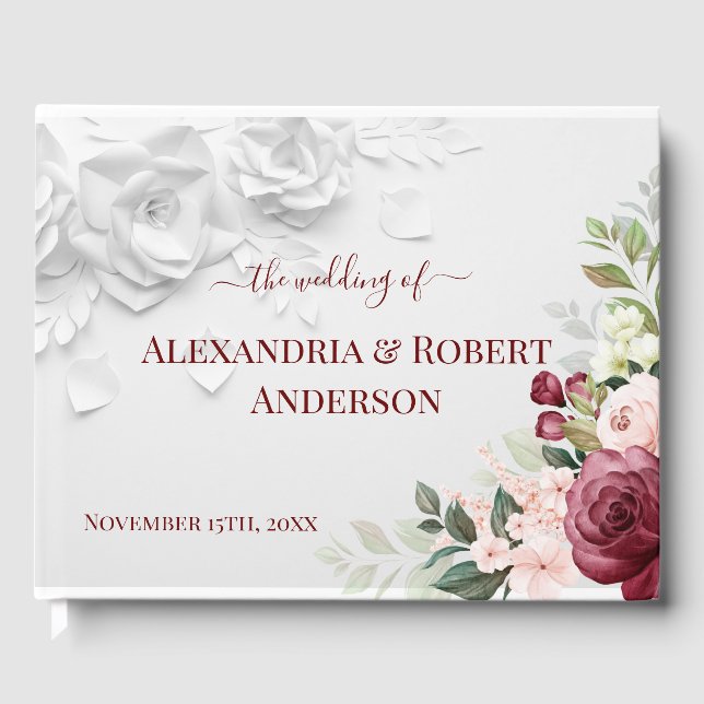 Visitas Libro de Bodas Florales (Anverso)