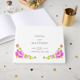 Visitas Libro de Bodas Florales para Pink Peonies