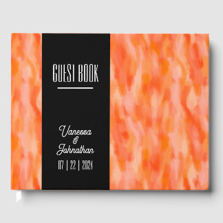 Visitas Libro de Bodas Peach sencillo y moderno