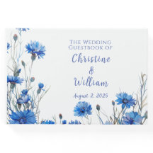 Libro de Bodas personalizados de Cornflowers rusos