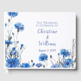Visitas Libro de Bodas personalizados de Cornflowers rusos