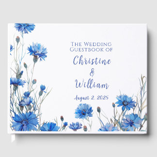 Visitas Libro de Bodas personalizados de Cornflowers rusos