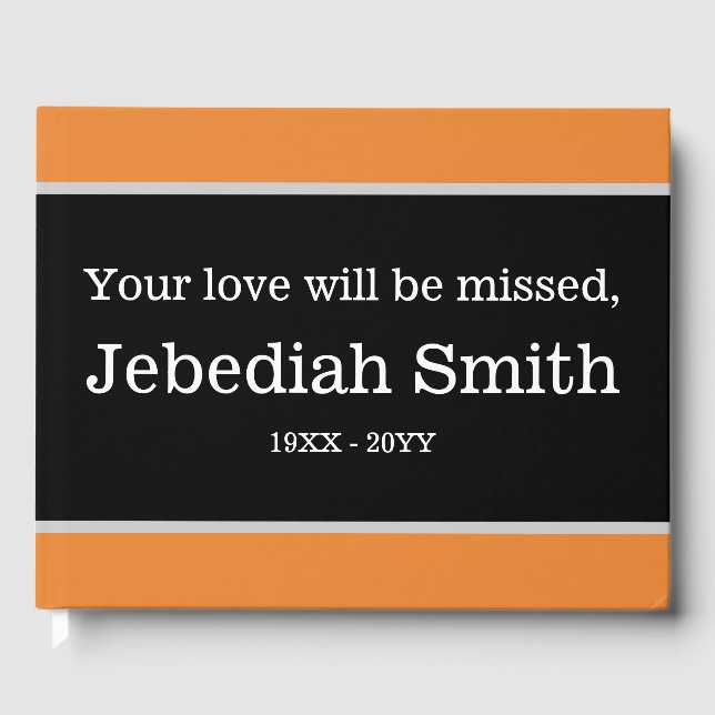 Visitas Libro de Condolencias minimalista y Simple (Anverso)