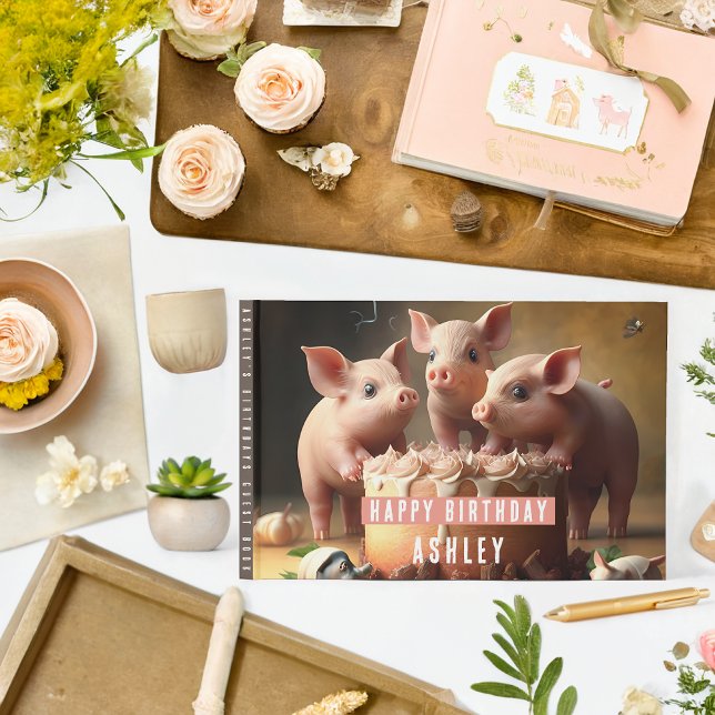 Visitas Libro de cumpleaños con temas de Cerdito (Subido por el creador)
