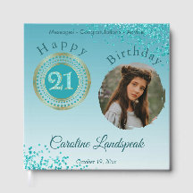 Libro de Firma Cumpleaños 21 Personalizado con Fot