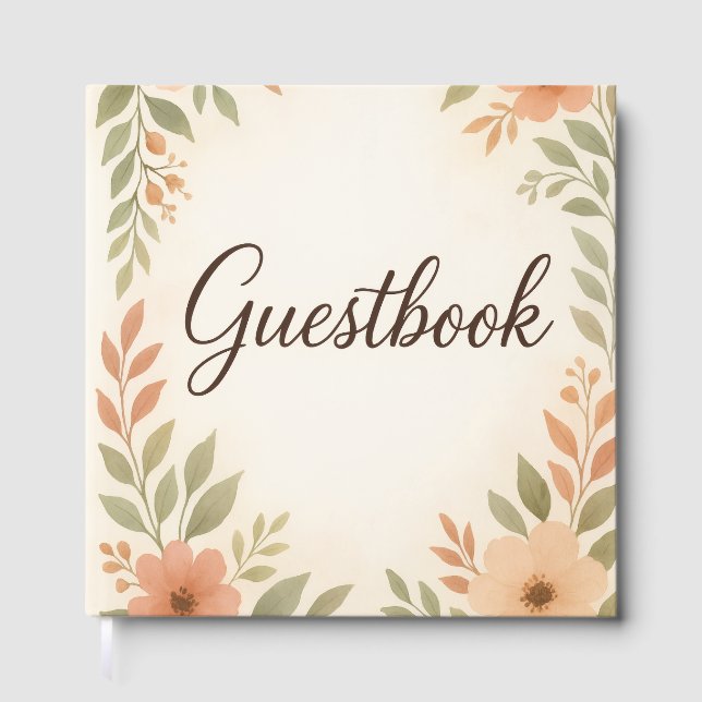 Visitas Libro de firmas de acuarela hermoso – Rosas meloco (Anverso)