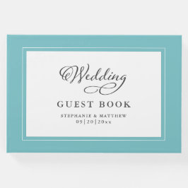 Visitas Libro de firmas de boda acuarela elegante con bord