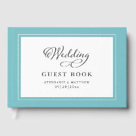 Visitas Libro de firmas de boda acuarela elegante con bord