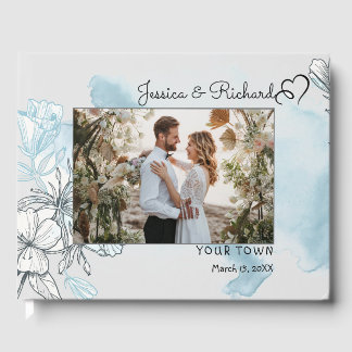 Visitas Libro de firmas de boda acuarela FOTO