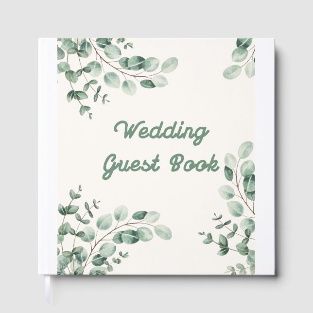 Visitas Libro de Firmas de Boda – Botánico de Eucalipto El (Anverso)