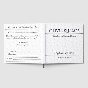 Visitas Libro de Firmas de Boda Botánico Elegante Recuerdo