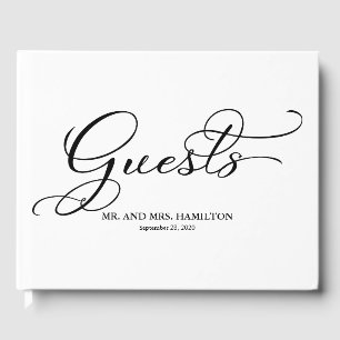 Visitas Libro de Firmas de Boda Caligrafía Elegante