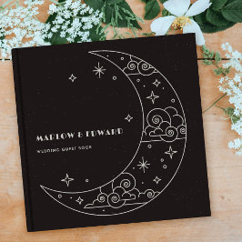 Visitas Libro de firmas de boda celestial Black Moon & Sta