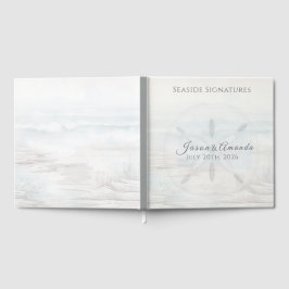 Visitas Libro de firmas de boda Coastal Sand Dollar